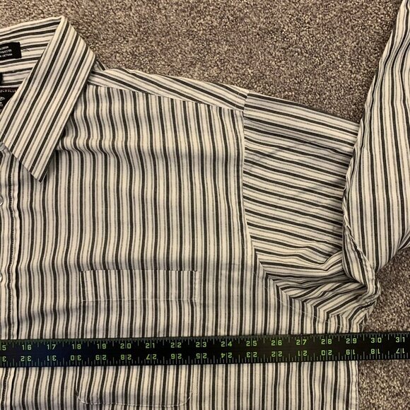 Beverly Hills Polo Club Women's Button Up Shirt Plus Size 2X Gray Striped GUC - Picture 7 of 10